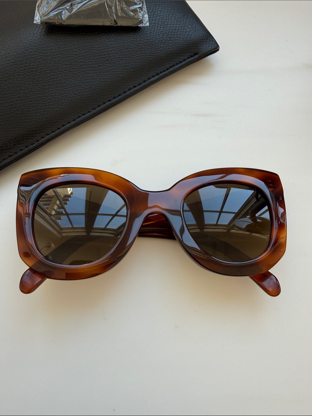 Celine Tortoiseshell Round Sunglasses with Brown Lenses - Picture 7 of 7